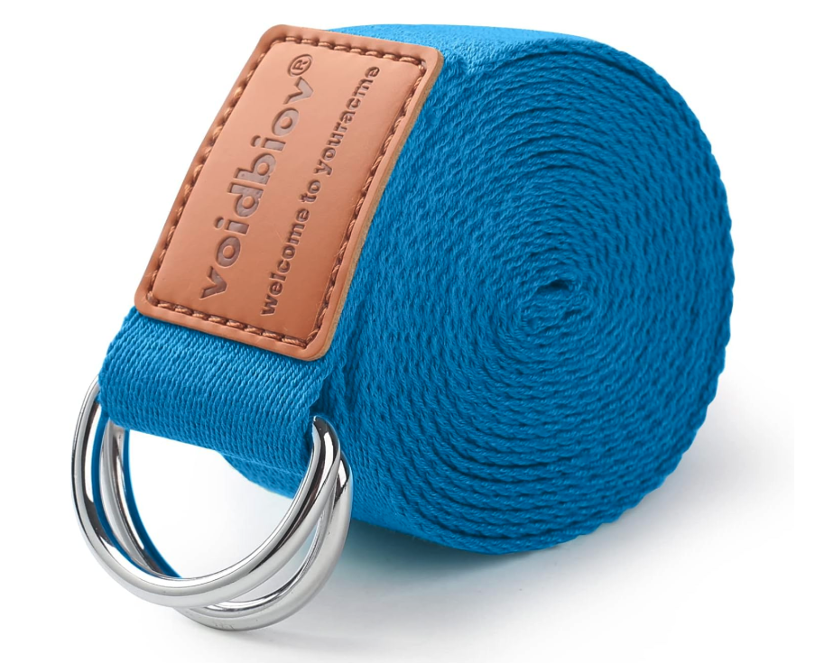 voidbiov D-Ring Buckle Yoga Strap 1.85 or 2.5M, Durable Cotton Adjustable Belt